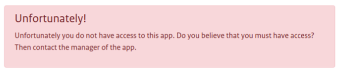 no access to app