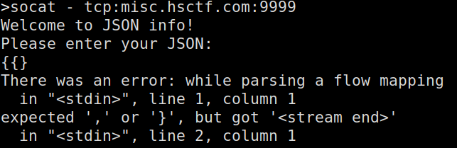 json error